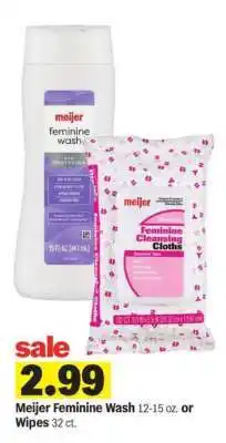 Meijer Meijer Feminine Wash or Wipes offer