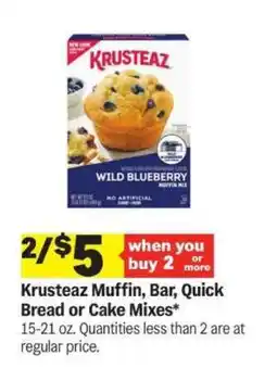 Meijer Krusteaz Muffin, Bar, Quick Bread or Cake Mixes offer