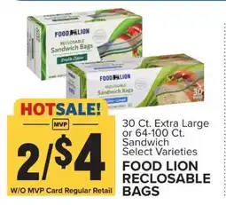Food Lion FOOD LION RECLOSABLE BAGS offer