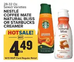 Food Lion Nestlé Coffee Mate Natural Bliss or Starbucks Creamer offer