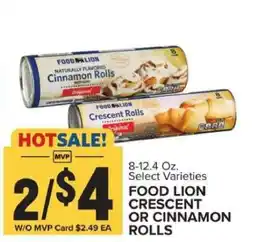 Food Lion FOOD LION CRESCENT OR CINNAMON ROLLS offer