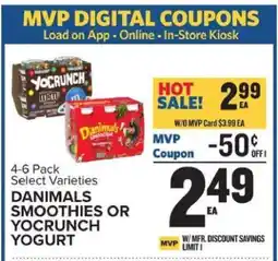 Food Lion Danimals Smoothies or YoCrunch Yogurt offer