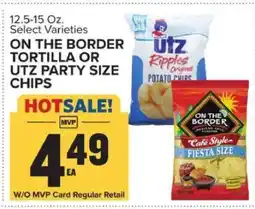 Food Lion ON THE BORDER TORTILLA OR UTZ PARTY SIZE CHIPS offer