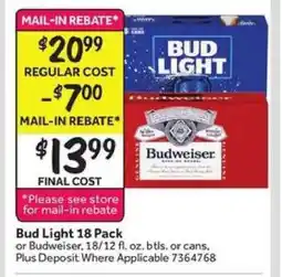 Stop&Shop Bud Light 18 Pack offer