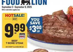 Food Lion Beef T-Bone Steak offer