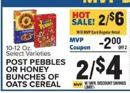 Food Lion Post Pebbles or Honey Bunches of Oats Cereal offer