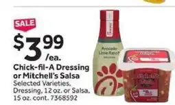 Stop&Shop Chick-fil-A Dressing or Mitchell’s Salsa offer