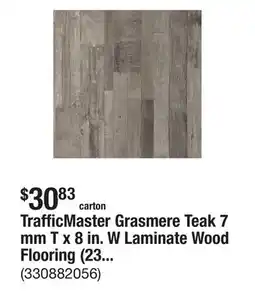 The Home Depot TrafficMaster Grasmere Teak 7 mm T x 8 in. W Laminate Wood Flooring (23.91 sq. ft./case) offer