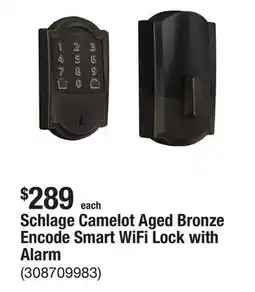 The Home Depot Schlage Camelot Aged Bronze Encode Smart WiFi Lock with Alarm offer