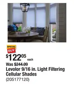The Home Depot Levolor 9/16 in. Light Filtering Cellular Shades offer
