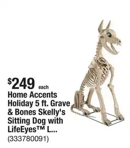 The Home Depot Home Accents Holiday 5 ft. Grave & Bones Skelly's Sitting Dog with LifeEyes LCD Eyes H22 offer