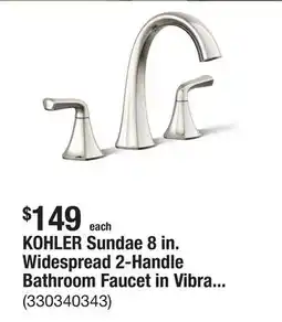 The Home Depot KOHLER Sundae 8 in. Widespread 2-Handle Bathroom Faucet in Vibrant Polished Nickel offer