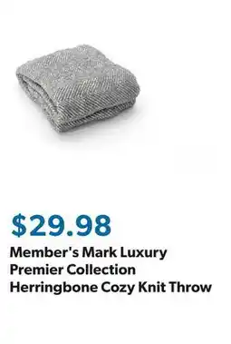 Sam's Club Member's Mark Luxury Premier Collection Herringbone Cozy Knit Throw offer