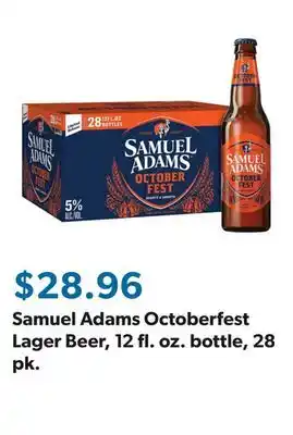 Sam's Club Samuel Adams Octoberfest Lager Beer, 12 fl. oz. bottle, 28 pk offer