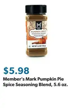 Sam's Club Member's Mark Pumpkin Pie Spice Seasoning Blend, 5.6 oz offer