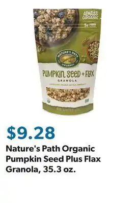 Sam's Club Nature's Path Organic Pumpkin Seed Plus Flax Granola, 35.3 oz offer