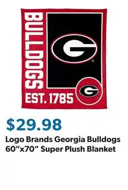 Sam's Club Logo Brands Georgia Bulldogs 60x70 Super Plush Blanket offer
