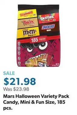 Sam's Club Mars Halloween Variety Pack Candy, Mini & Fun Size, 185 pcs offer
