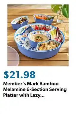 Sam's Club Member's Mark Bamboo Melamine 6-Section Serving Platter with Lazy Susan Base and Storage Lid offer