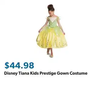 Sam's Club Disney Tiana Kids Prestige Gown Costume offer