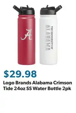 Sam's Club Logo Brands Alabama Crimson Tide 24oz SS Water Bottle 2pk offer