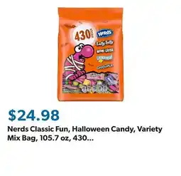 Sam's Club Nerds Classic Fun, Halloween Candy, Variety Mix Bag, 105.7 oz, 430 pcs offer