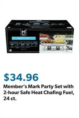 Sam's Club Member's Mark Party Set with 2-hour Safe Heat Chafing Fuel, 24 ct offer