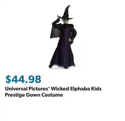 Sam's Club Universal Pictures' Wicked Elphaba Kids Prestige Gown Costume offer