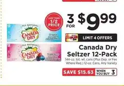 ShopRite Canada Dry Seltzer 12-Pack offer