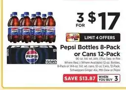ShopRite Pepsi Bottles 8-Pack or Cans 12-Pack offer