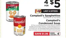 ShopRite Campbell’s Spaghettios & Campbell’s Condensed Soup offer