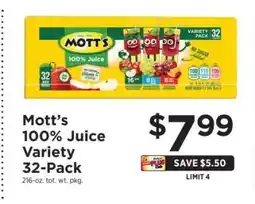 ShopRite Mott's 100% Juice Variety 32-Pack offer