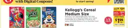 ShopRite Kellogg's Cereal Medium Size offer