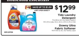 ShopRite Tide Laundry Detergent & Downy Ultra Fabric Softener offer