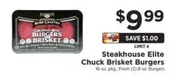 ShopRite Steakhouse Elite Chuck Brisket Burgers offer