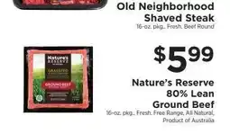 ShopRite Nature's Reserve 80% Lean Ground Beef offer
