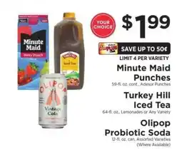 ShopRite Minute Maid Punches, Turkey Hill Iced Tea, Olipop Probiotic Soda offer