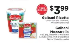 ShopRite Galbani Ricotta or Galbani Mozzarella offer