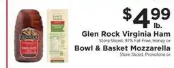 ShopRite Glen Rock Virginia Ham or Bowl & Basket Mozzarella offer