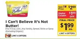 ShopRite I Can't Believe It's Not Butter! offer