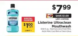 ShopRite Listerine Ultraclean Mouthwash offer