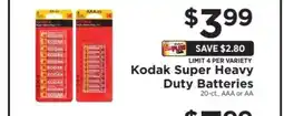 ShopRite Kodak Super Heavy Duty Batteries offer