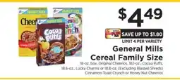 ShopRite General Mills Cereal Family Size offer