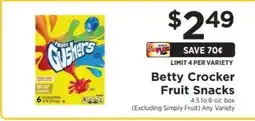 ShopRite Betty Crocker Fruit Snacks offer