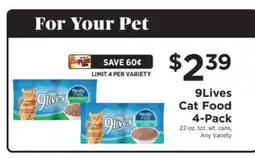 ShopRite 9Lives Cat Food 4-Pack offer