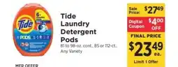ShopRite Tide Laundry Detergent Pods offer