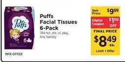 ShopRite Puffs Facial Tissues 6-Pack offer