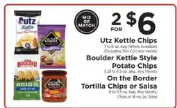 ShopRite Utz Kettle Chips, Boulder Kettle Style Potato Chips, On the Border Tortilla Chips or Salsa offer