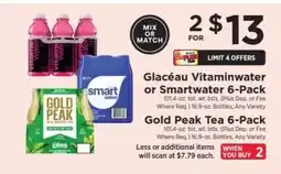 ShopRite Glacéau Vitaminwater or Smartwater 6-Pack / Gold Peak Tea 6-Pack offer