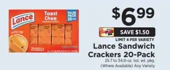 ShopRite Lance Sandwich Crackers 20-Pack offer